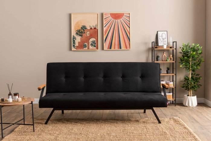 Atelier Del Sofa Zven Sofá-Cama de 3 Plazas Negro Atelier Del Sofa Zven Sofá-Cama de 3 Plazas Negro